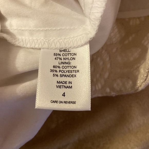 New York & Company Size 4 Beige w/Geometric Lace Print Above Knee A-Line Skirt - Picture 4 of 4